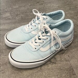 Vans Light Blue Canvas Sneakers with White Accents Women's Size 8